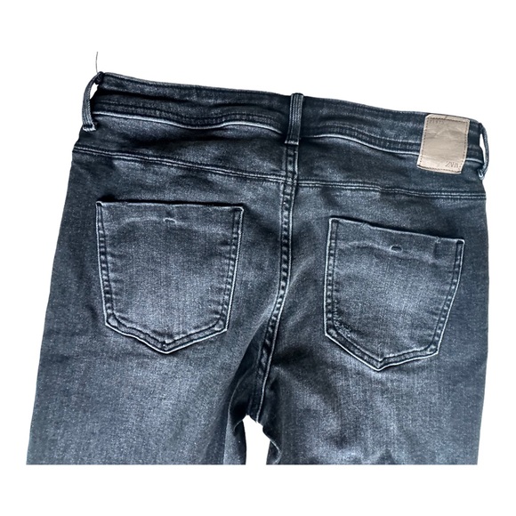 Zara Womens Jeans Mid Rise Skinny Stretch Slim Fit‎ Denim Charcoal Black Size 30 - Picture 4 of 16